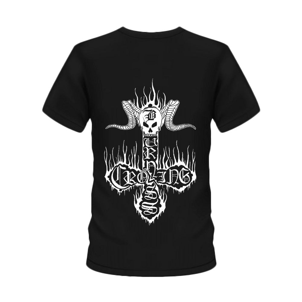 Burning Cross T-Shirt Front & Back Druck TeufelsZeug Records